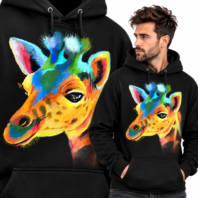 BLUZA Z KAPTUREM  ZWIERZĘTA  ŻYRAFA